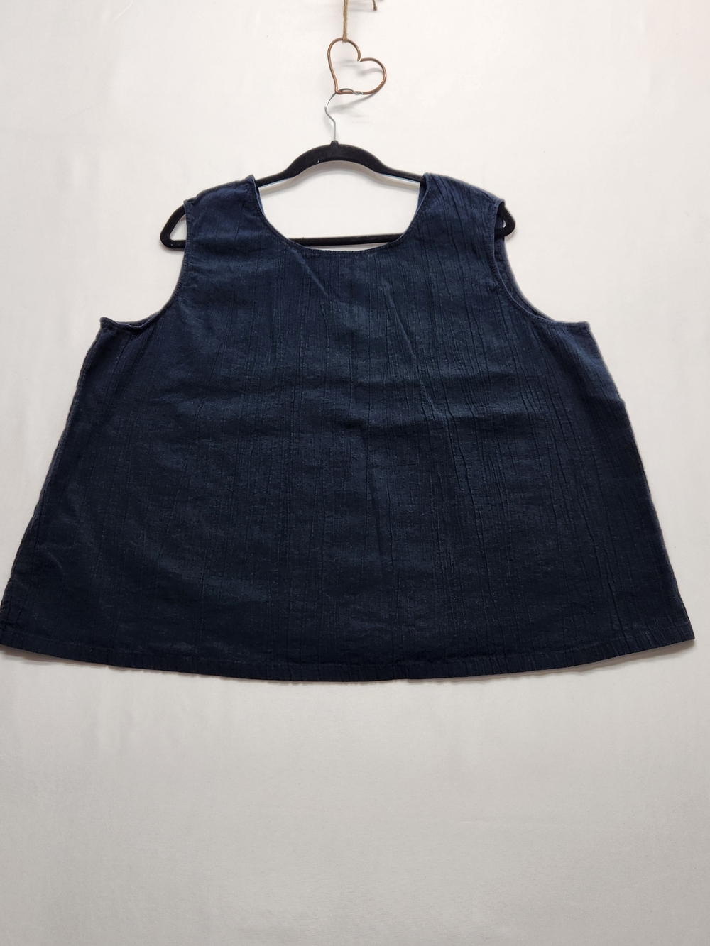 ⭐️BFA Classics Navy Blue 100% Cotton Sleeveless Tank Shell Blouse Top Plus Size